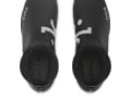 An elasticated ankle cuff is designed to keep the overshoes in position when pedalling