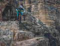 Gee Atherton with the new Prologo Proxim on a test ride in the Dolomites