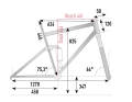 The geometry of the Radon Render AL 7.0 750 in size L at a glance. Measured values from the EMTB lab.