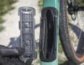 Premiere on the Marin Headlands carbon frame: There is space for spare parts in the down tube storage compartment. The opening is narrow.