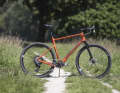 The Propain Terrel CF in off-road special equipment with suspension fork, dropper post and MTB gears.