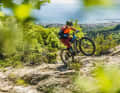 Beautiful views, technical challenges: Finale Ligure is particularly appealing on an e-mountainbike - so you can manage the nasty climbs without a shuttle.