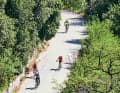 Cycling holiday on Lake Garda: For the sporty: Mountain bikers on a path near Torbole in the north.