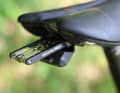 Hidden under the saddle is a small multitool.