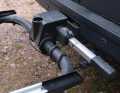 The Eufab SD260 rear carrier can be firmly attached to the towbar using the long lever arm.