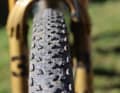 Specialized uses different rubber compounds for the tread and side lugs on its cross-country tyres, here on the Fast Trak. The compromise between smooth running and grip works.
