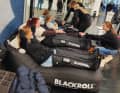 You could test them at ISPO: the Blackroll Compression Boots. Unlike other manufacturers, the legs are separate.