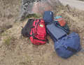 The camp is literally in the middle of nowhere. The road ends two kilometres beforehand and we hike there. The camp staff collect our luggage.