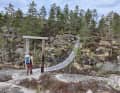 The outward journey already shows what awaits us on the bikes: landscapes like I've never seen before and suspension bridges.