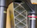 An extremely large amount of material is milled out of the down tube of the PM Sports Pika. This is intended to save weight and gives the chassis an extravagant look.