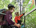 Site visit: Bea Draese (right) has been involved in the Isar Trail issue for many years.