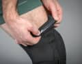 Despite its short sock, the Flow sits securely on the knee in off-road terrain
