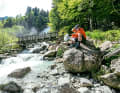 The roaring waterfall near the Nambrone hut invites you to linger, dream or plan.