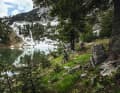Lake Leqinat: its western shore borders Montenegro.