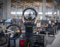 If necessary, components such as wheels or wearing parts are replaced with new parts.