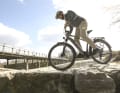 The Kalkhoff copes well with light off-road rides. However, you shouldn’t push the budget fork too hard.