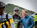 BIKE editor Gitta Beimfohr accompanies Lucie Hückmann from the BIKE Junior Team at the start