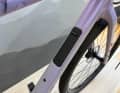 The carbon frame features a handy storage compartment for tools, a inner tube and a windbreaker.