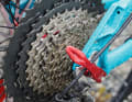 The gear range of the 1x11 XT drivetrain is wide.