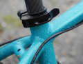 The carbon seat post saves weight.