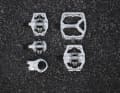 Die drei Klickpedale von Leatt im Vergleich: Gravity (rechts unten), AllMtn (links oben) und Endurance (mitte links).