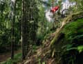 Lange Zeit wellt sich der Trail ganz gemütlich durch den Stadtpark, ändert aber auch mal abrupt seine vertikale Richtung.