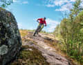 Every day you have to feel your way round the rocky sections of the Keskuspuisto trail.