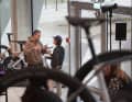"100 kilometres to Garmisch": Kai Pflaume reveals his favourite tours, here in the newly opened Canyon store in Munich.