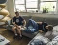 Mate, father, trainer, carer: Marcus tussling with his son Levin in the Klausmann living room.