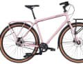 The city bike uses a Shimano Alfine hub gear with Gates Carbon Drive belt drive for low maintenance.
