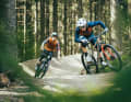 Sogenannte Flowtrails finden sich in fast jedem Bikepark. Mit der richtigen Technik können hier Biker unterschiedlichster Könnerstufen in den Flow kommen.