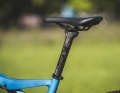 The rigid carbon seatpost on the Bulls Wild Edge Team saves weight, but cross-country racers will want a retractable model for demanding descents.