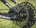 Federung mit Köpfchen: Hinter dem Ausfallende des Specialized Epic Comp sitzt ein Ausgleichsbehälter, an dem sich der Einfluss der Brain-Technologie regulieren lässt.