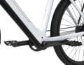 The mid-motor is slimly integrated into the carbon frame of the C8.