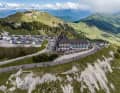 At the summit of Monte Grappa (1,775 m), there is a refreshment stop and a stunning view of the Po Valley.