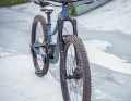 At the front, a Manitou Machete with 140 millimetres of travel and a special kids' tune smoothes out the trails