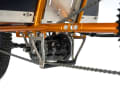 Unusual power transmission: Syle combines two chains and a pulley system to route the drivetrain from the cranks to the rear wheel beneath the load bed.
