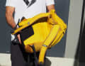 The affordable Mission doesn't have a ventilated back system. On longer commutes, your back sweats quickly.