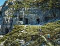 Ridge trail 105 to Pasubio: The trail leads directly past a battle position from the First World War. The whole mountain, including the military roads and its blasted summit, could pass as one large open-air museum and war memorial.