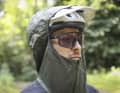 The large hood also fits over the helmet
