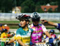 Race number on the handlebars: normal for Nino since childhood.