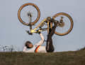 Luca Schwarzbauer and his Canyon Lux Worldcup CFR on his local mountain in Weilheim an der Teck.