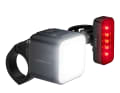 The LEDsBIKE® COMPACT 100 SET comprises a front and rear light and delivers a maximum light output of 100 lux from the front headlight.