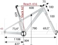 Die Geometrie des Radon Jealous AL 8.0 in die Rahmengröße 18".
