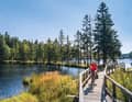 The Fichtelgebirge and the Fichtelsee. A beautiful excursion destination in the countryside.