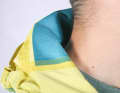 A comfortable fleece is used at the neck.