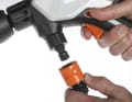 The classic Gardena hose also fits the coupling