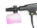 The foam nozzle makes it easy to spread the cleaner on the bike