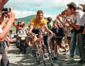 Jan Ullrich (Team Telekom) in yellow at the 1997 Tour de France.