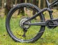 The rear triangle is generously equipped with chainstay protectors.